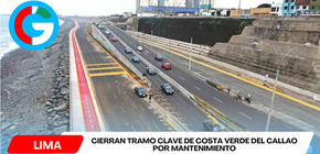 Cierran tramo clave de Costa Verde del Callao por mantenimiento