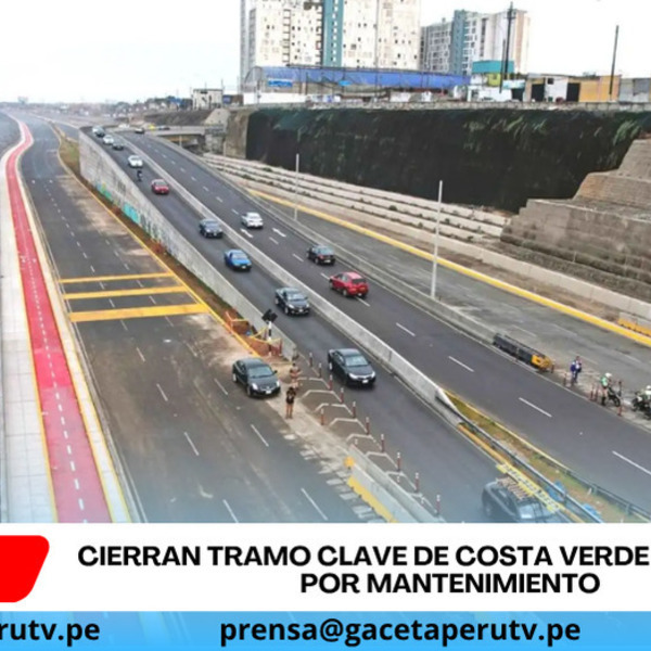 Cierran tramo clave de Costa Verde del Callao por mantenimiento