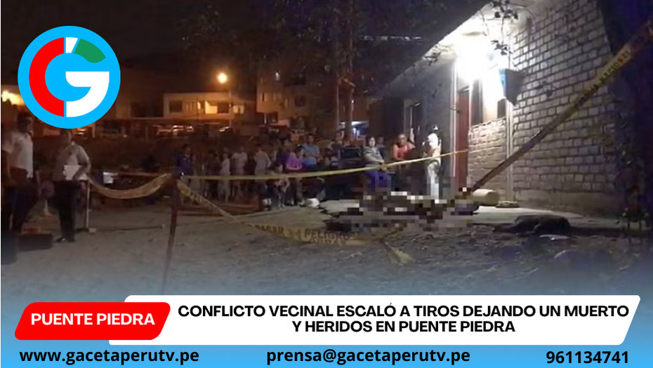 Joven asesinado a balazos tras discusión con vecino en Puente Piedra