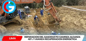 Reparación del gasoducto Camisea alcanza 48% y avanza recuperación energética