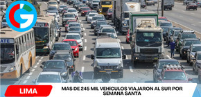Más de 245 mil vehículos viajaron al sur por Semana Santa