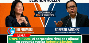 Resultados ONPE al 100%: Fujimori y Sánchez a segunda vuelta