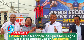 Alcalde Pablo Mendoza inaugura los Juegos Escolares Deportivos en Carabayllo
