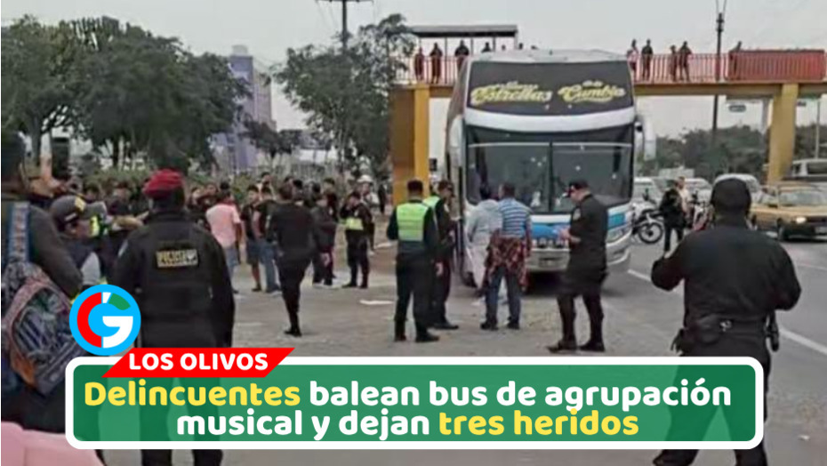 Tres heridos tras ataque armado contra bus de músicos en Los Olivos