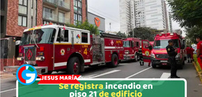 Jesús María: Se registra incendio en piso 21 de edificio