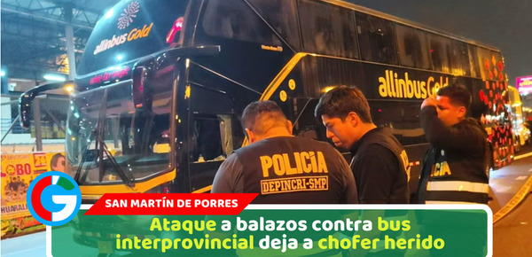 Ataque a balazos contra bus interprovincial deja a chofer herido
