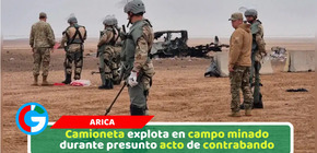 Camioneta explota en campo minado durante presunto acto de contrabando