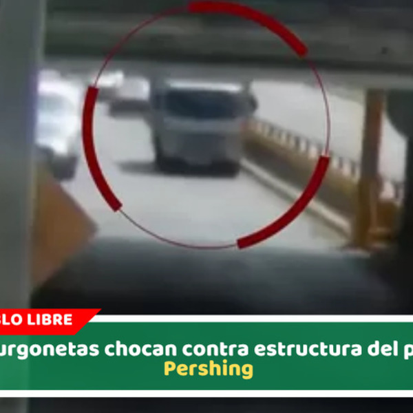 Dos furgonetas chocan contra estructura del puente Pershing
