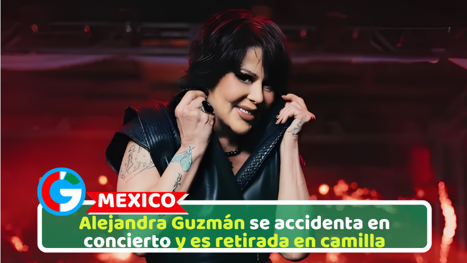 Alejandra Guzmán se accidenta en concierto y es retirada en camilla