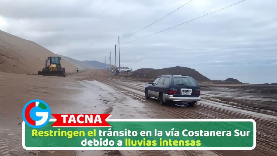 Restringen el tránsito en la vía Costanera Sur debido a lluvias intensas