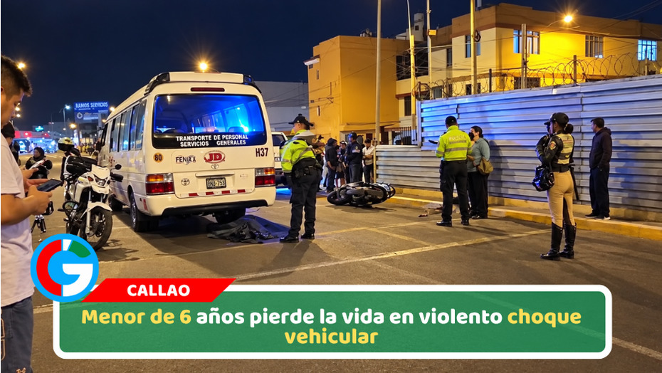 Menor de 6 años pierde la vida en violento choque vehicular