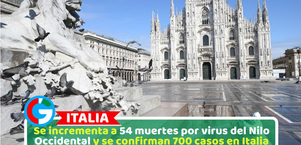 Se incrementa a 54 muertes por virus del Nilo Occidental y se confirman 700 casos en Italia