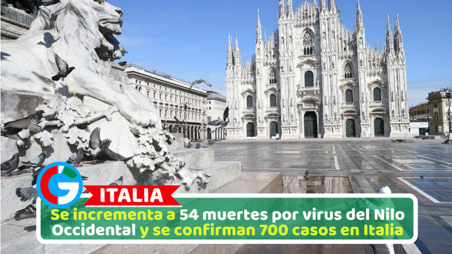 Se incrementa a 54 muertes por virus del Nilo Occidental y se confirman 700 casos en Italia