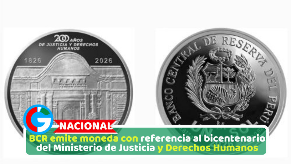 BCR emite moneda en conmemoración al bicentenario del Ministerio de Justicia y Derechos Humanos