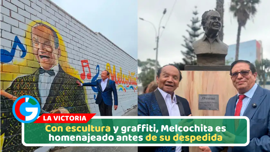 Con escultura y graffiti, Melcochita es homenajeado antes de su despedida