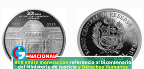 BCR emite moneda en conmemoración al bicentenario del Ministerio de Justicia y Derechos Humanos