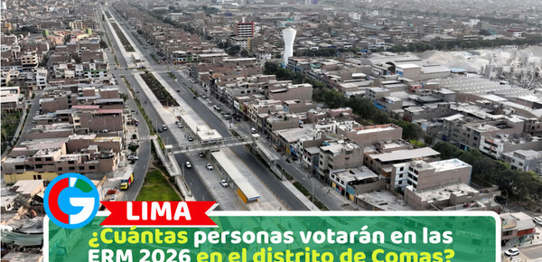¿Cuántas personas votarán en las ERM 2026 en el distrito de Comas?