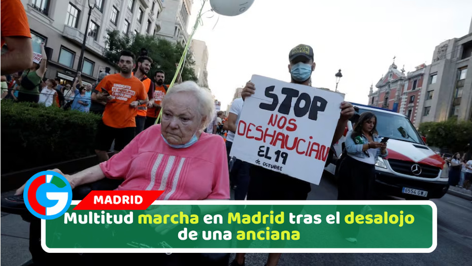 Multitud marcha en Madrid tras el desalojo de una anciana