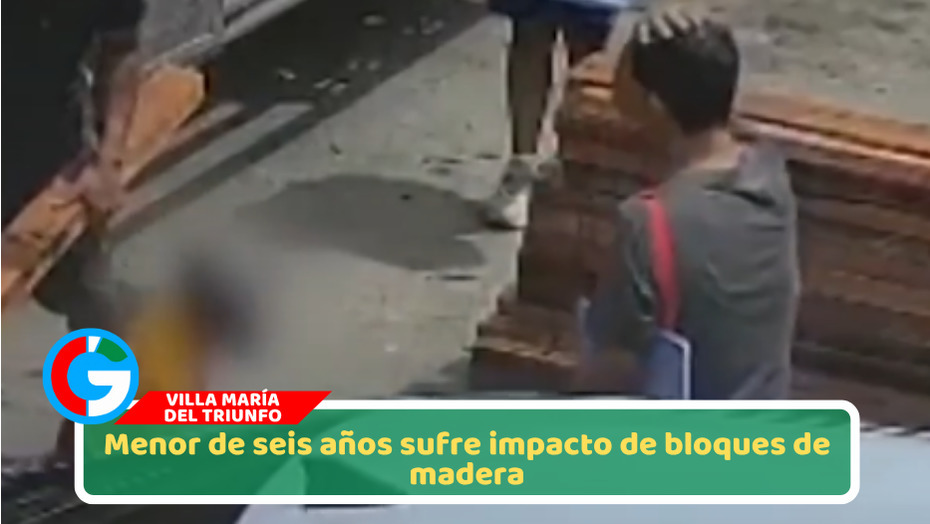 Menor de seis años sufre impacto de bloques de madera