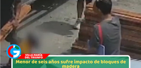 Menor de seis años sufre impacto de bloques de madera