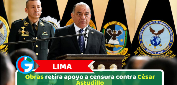 Lima: Obras retira apoyo a censura contra César Astudillo