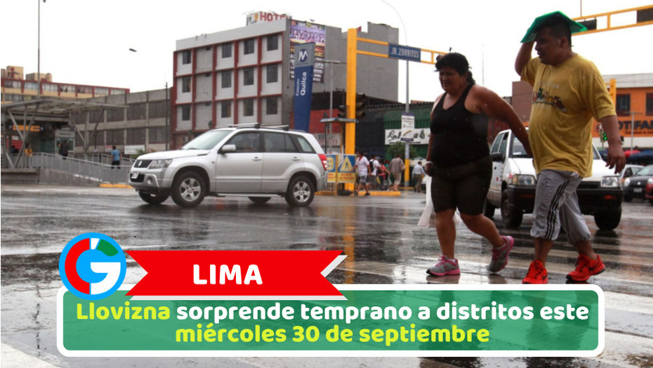 Lima: Llovizna sorprende temprano a distritos este miércoles 30 de septiembre