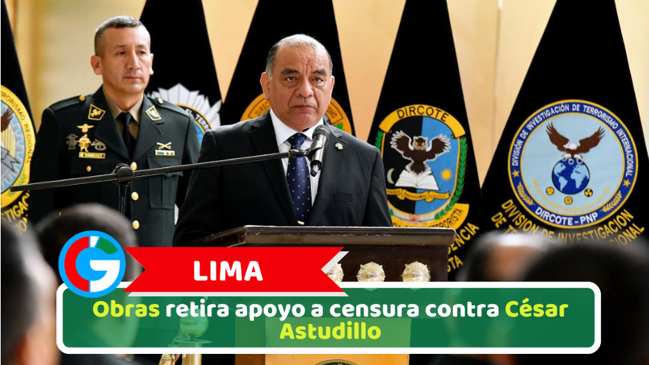 Lima: Obras retira apoyo a censura contra César Astudillo