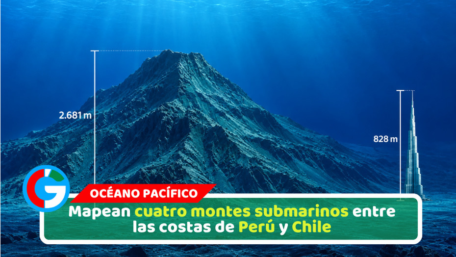 Mapean cuatro montes submarinos entre las costas de Perú y Chile