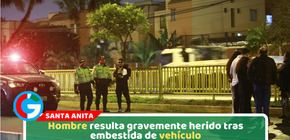 Hombre resulta gravemente herido tras embestida de vehículo