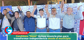 Candidato "Goyo" Quispe promete derrotar delincuencia en Independencia durante 100 días