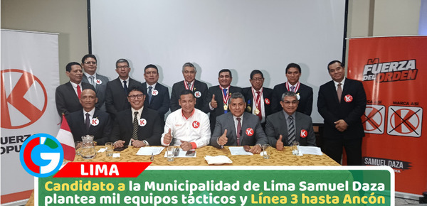 Candidato Samuel Daza propone mil equipos tácticos contra inseguridad en Lima
